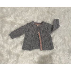 Baby B'Gosh Baby Little Girls Grey Long Sleeve Cardigan Sweater, Size 9 months